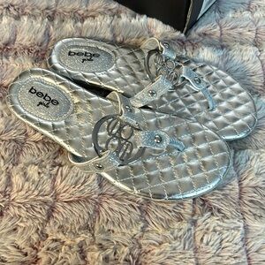 Bebe Girl silver Glitter sandals